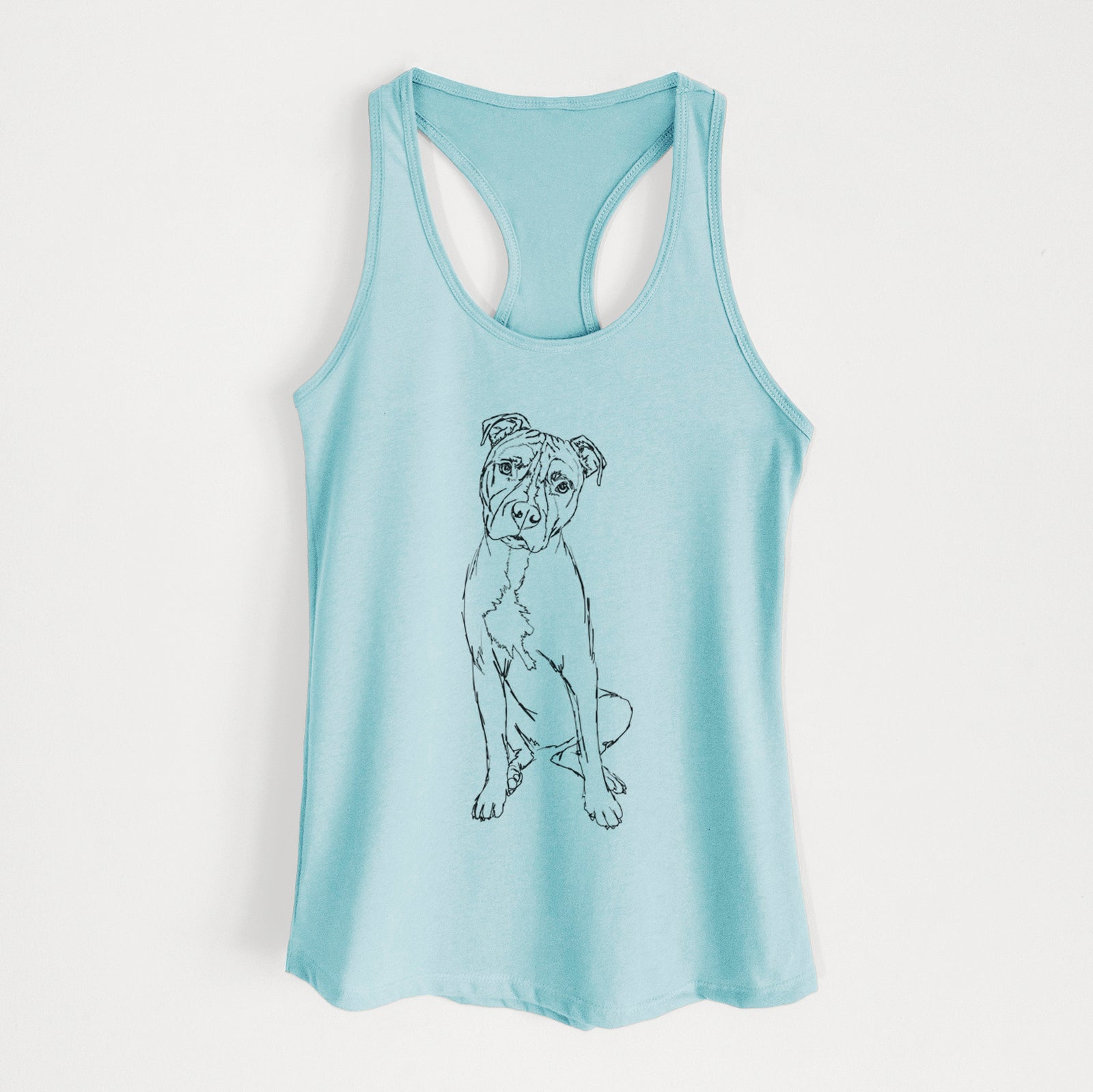 Doodled Reggie the American Staffordshire Terrier - Women's Racerback Tanktop