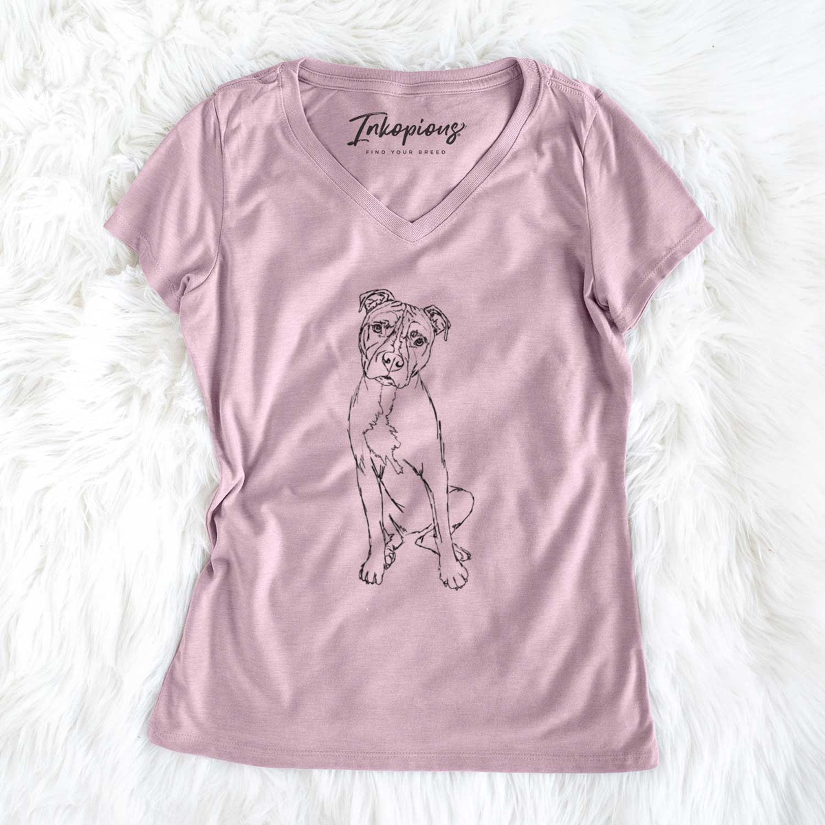 Doodled Reggie the American Staffordshire Terrier - Women&#39;s V-neck Shirt