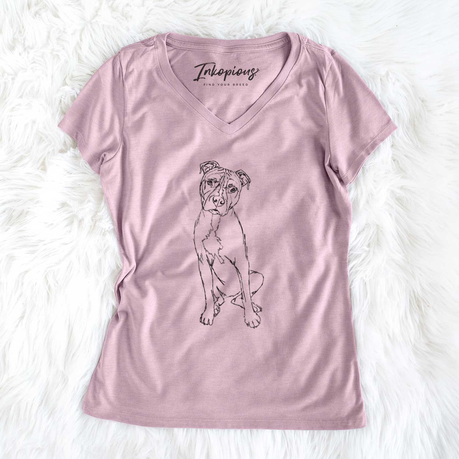 Doodled Reggie the American Staffordshire Terrier - Women's V-neck Shirt