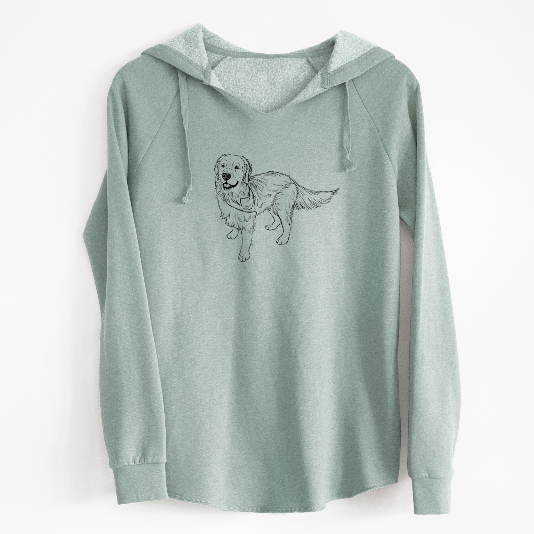 Doodled Reggie the Golden Retriever - Cali Wave Hooded Sweatshirt