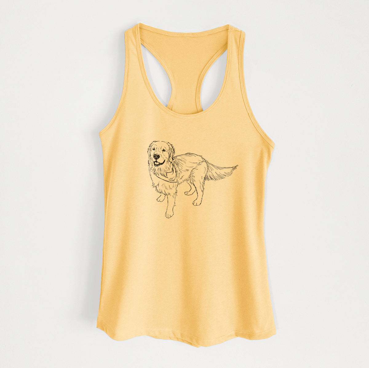 Doodled Reggie the Golden Retriever - Women's Racerback Tanktop