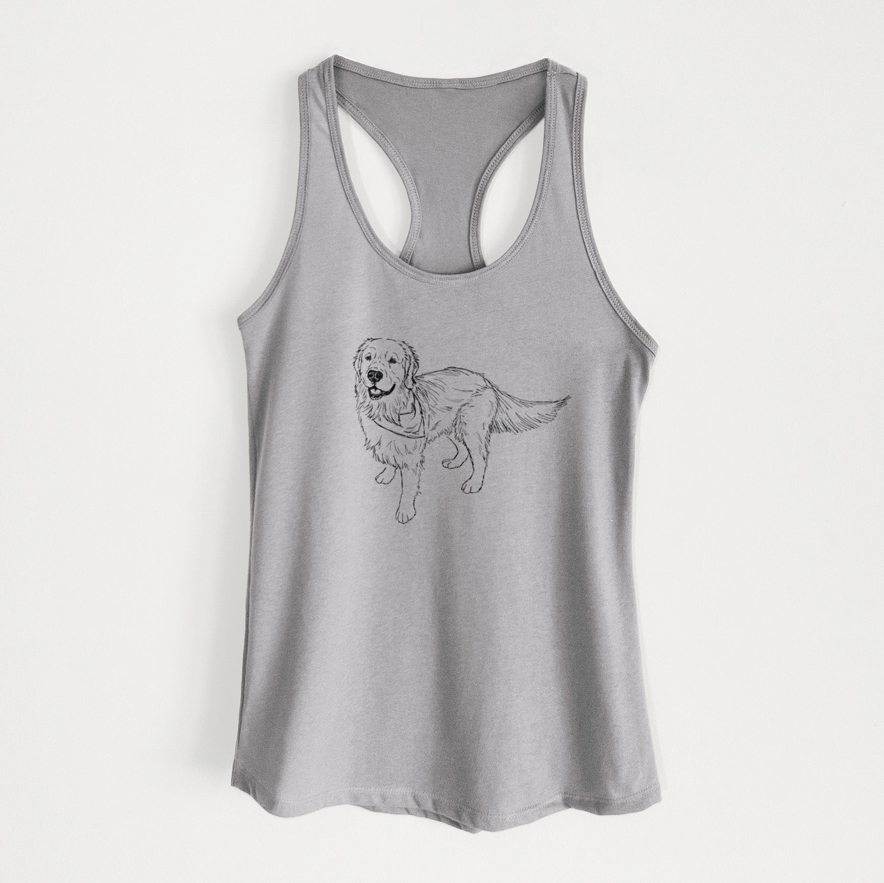 Doodled Reggie the Golden Retriever - Women's Racerback Tanktop