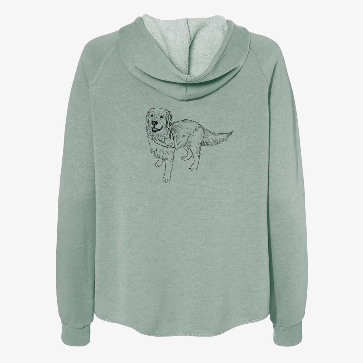 Doodled Reggie the Golden Retriever - Women's Cali Wave Zip-Up Sweatshirt