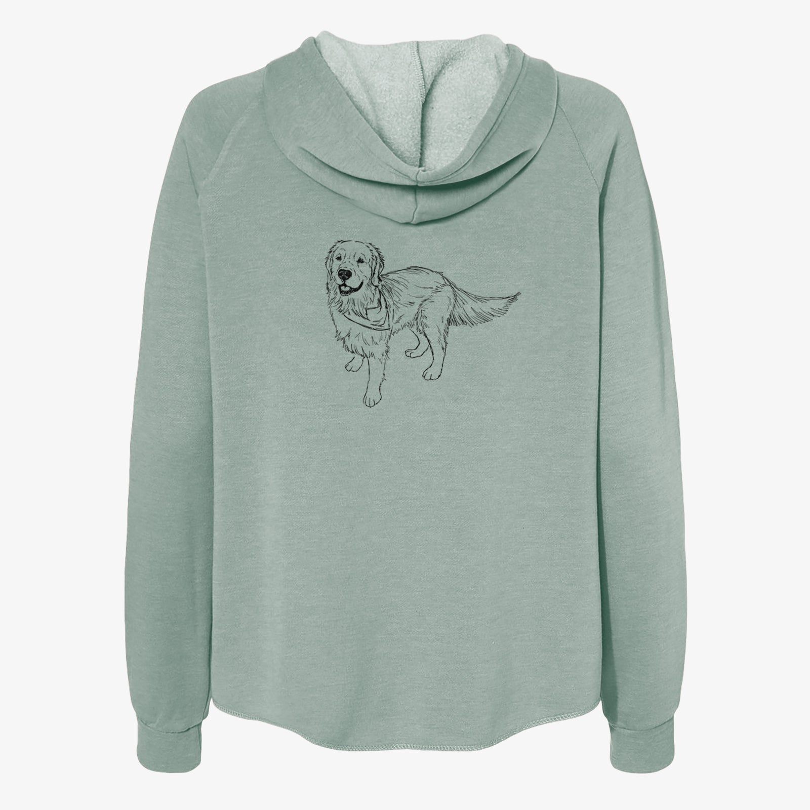 Doodled Reggie the Golden Retriever - Women's Cali Wave Zip-Up Sweatshirt