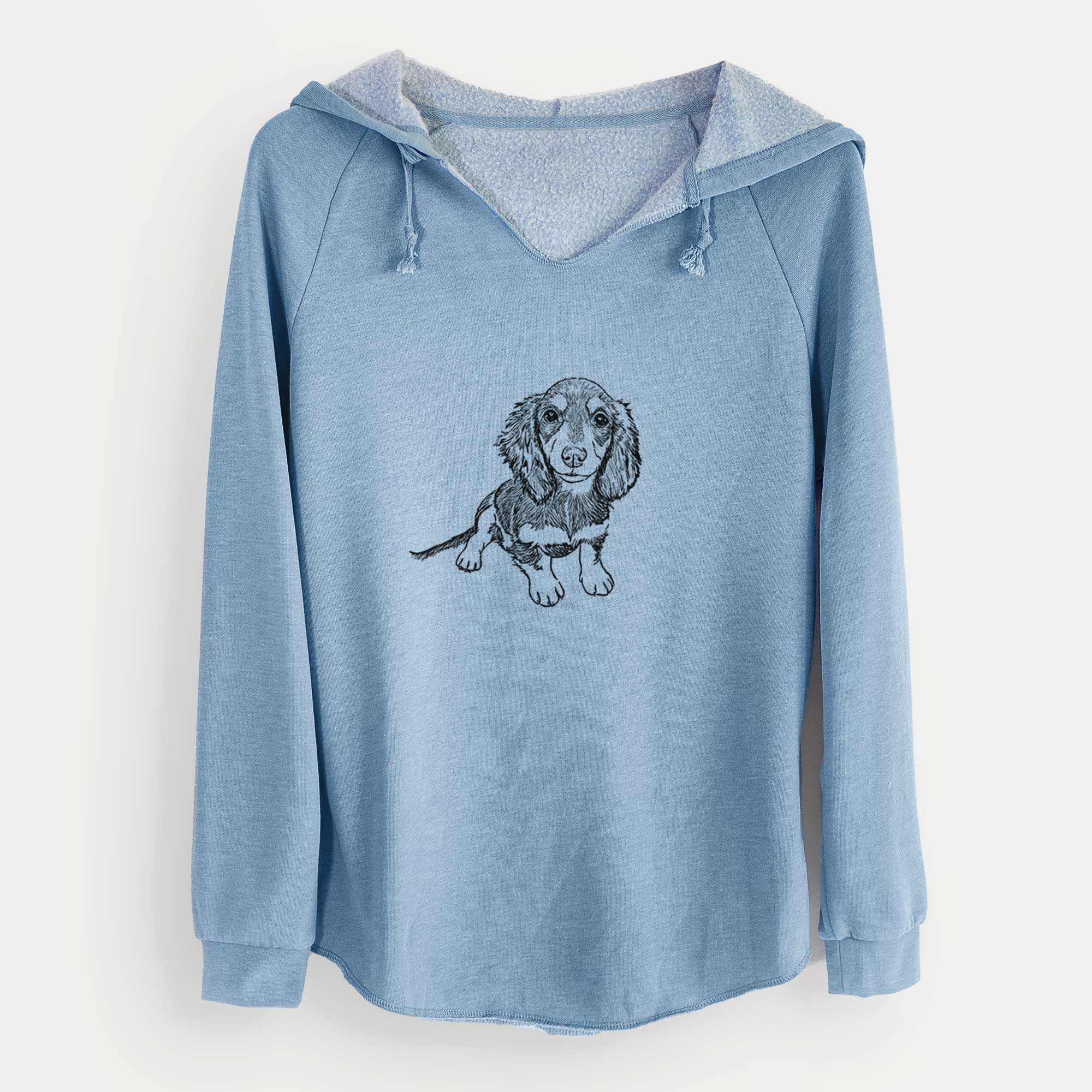 Doodled Reggie the Mini Dachshund - Cali Wave Hooded Sweatshirt