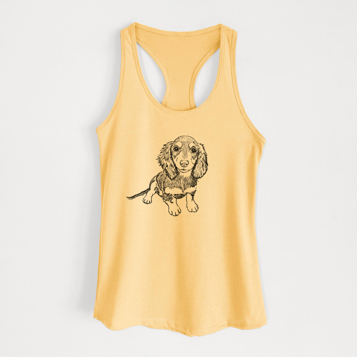 Doodled Reggie the Mini Dachshund - Women's Racerback Tanktop