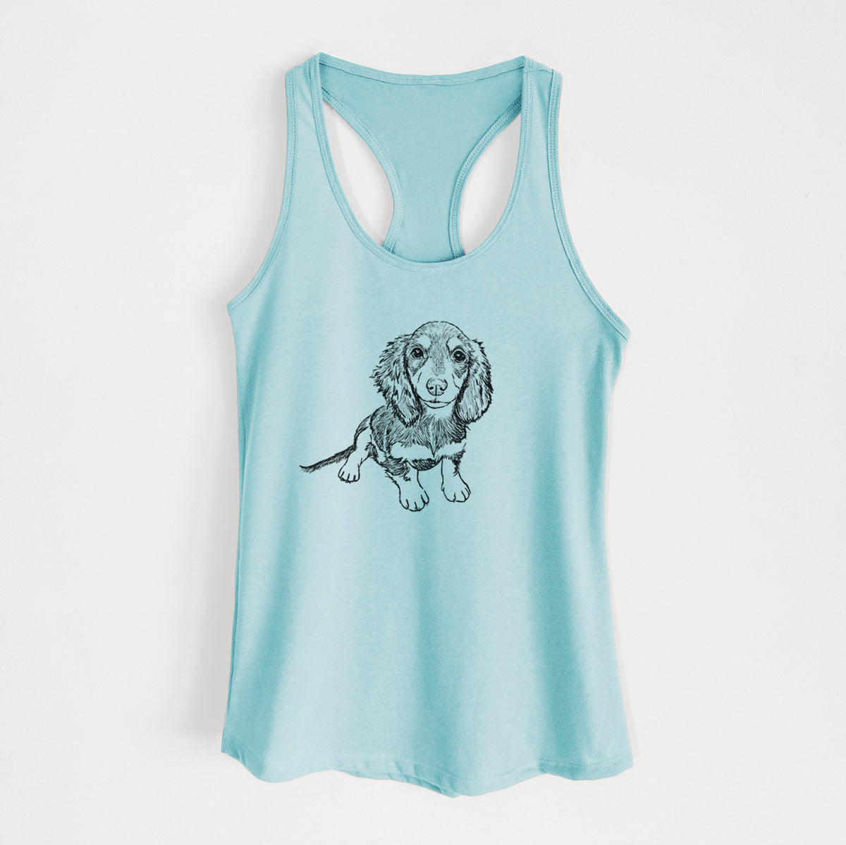 Doodled Reggie the Mini Dachshund - Women&#39;s Racerback Tanktop