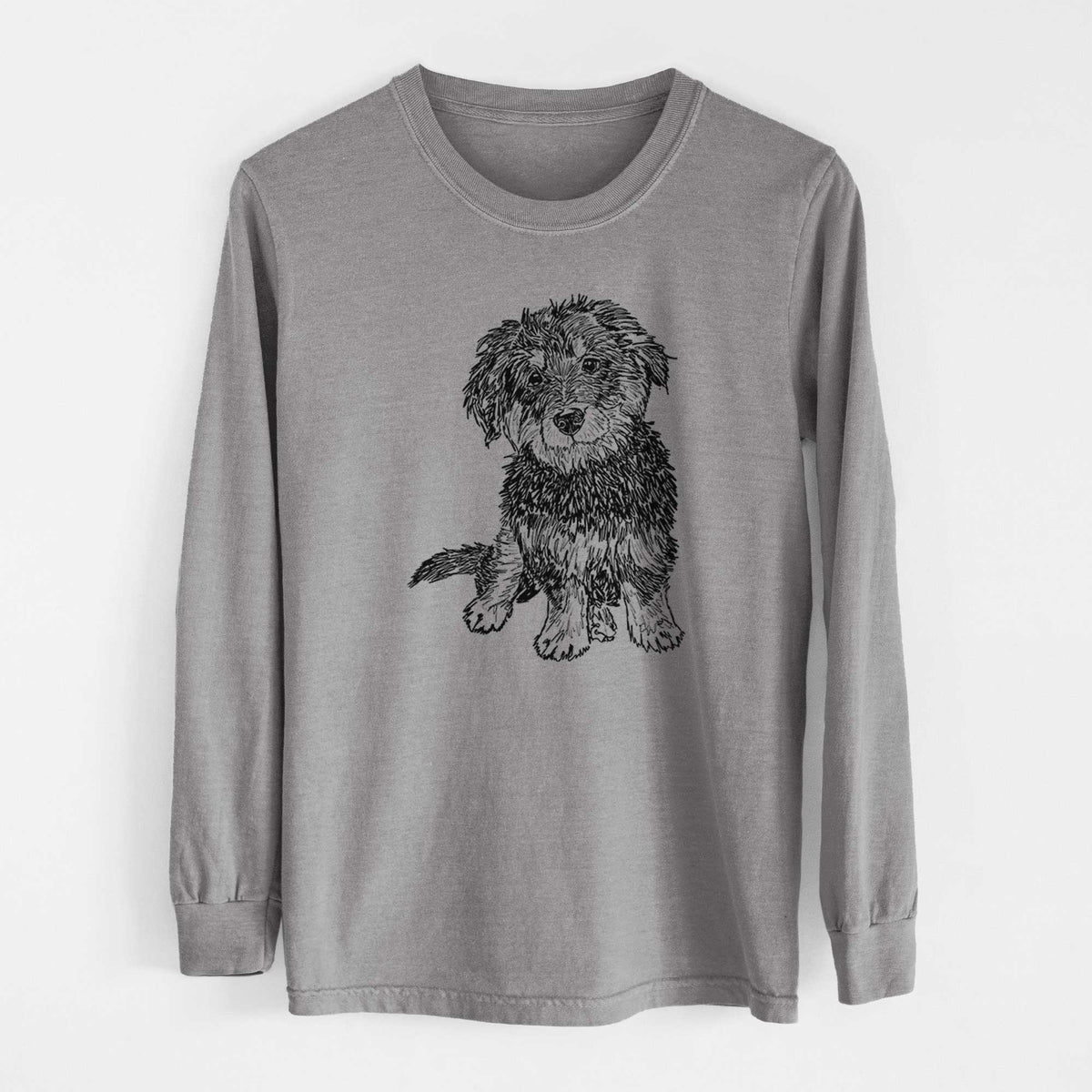 Doodled Remy the Mini Bernedoodle - Heavyweight 100% Cotton Long Sleeve