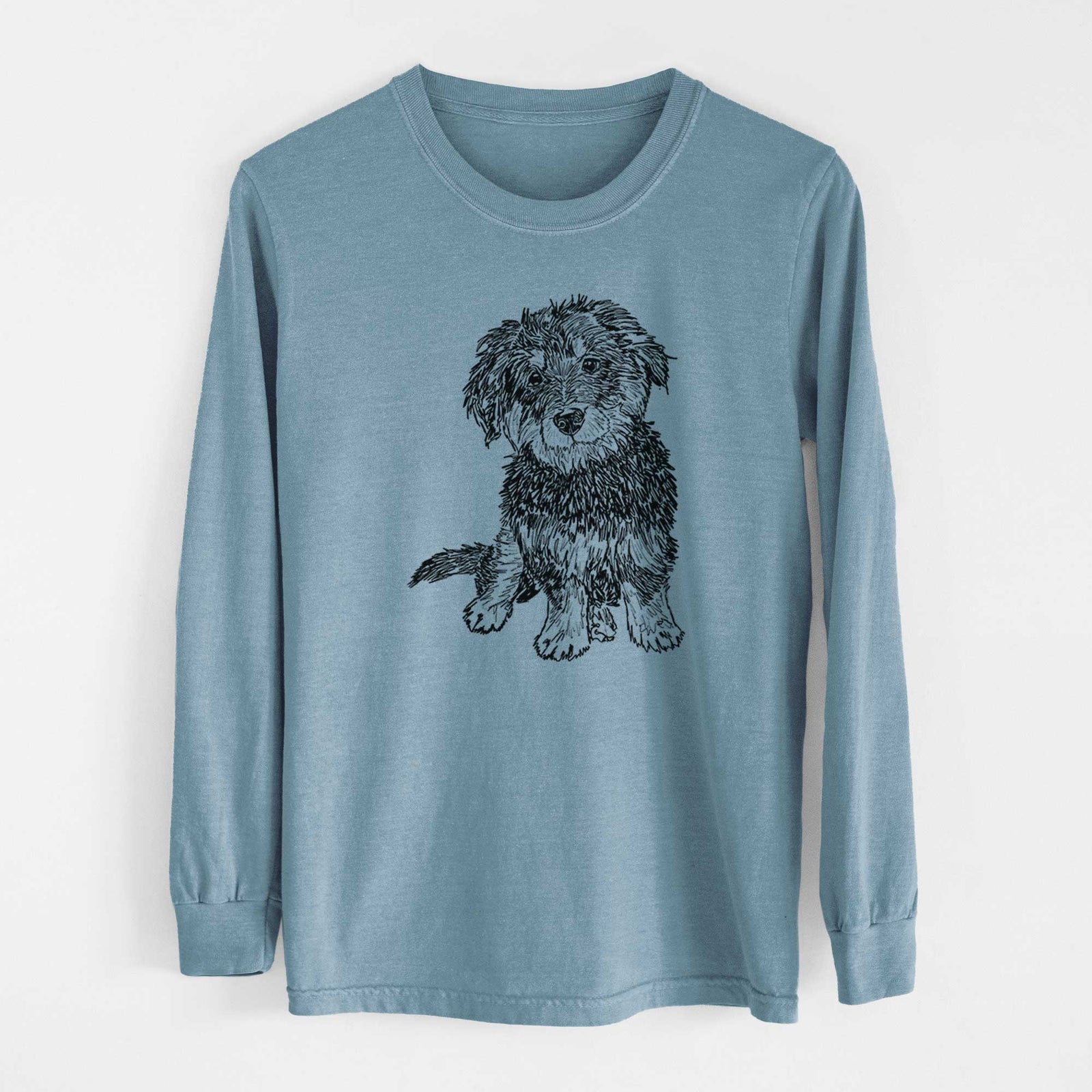Doodled Remy the Mini Bernedoodle - Heavyweight 100% Cotton Long Sleeve
