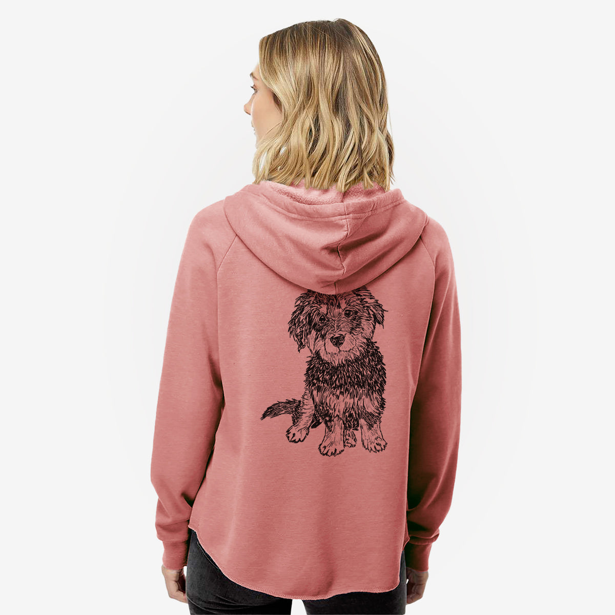 Doodled Remy the Mini Bernedoodle - Women's Cali Wave Zip-Up Sweatshirt
