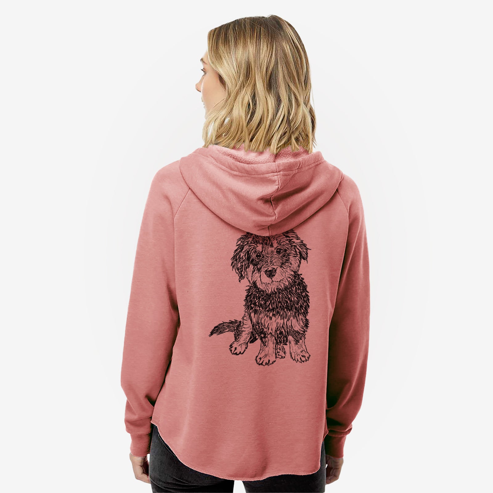 Doodled Remy the Mini Bernedoodle - Women's Cali Wave Zip-Up Sweatshirt