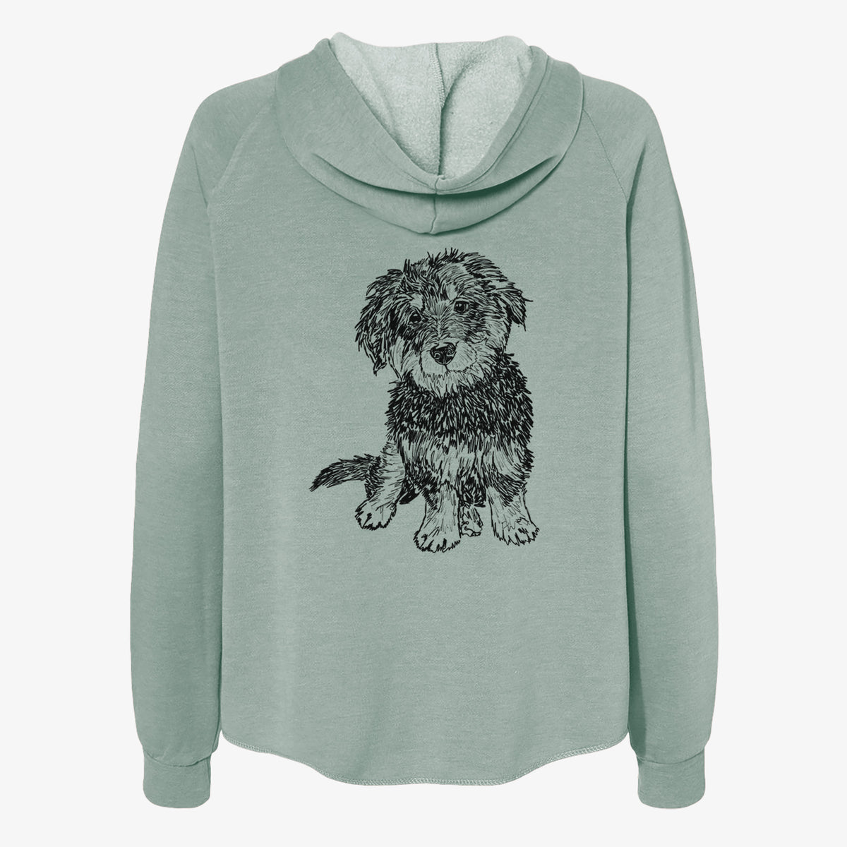 Doodled Remy the Mini Bernedoodle - Women's Cali Wave Zip-Up Sweatshirt