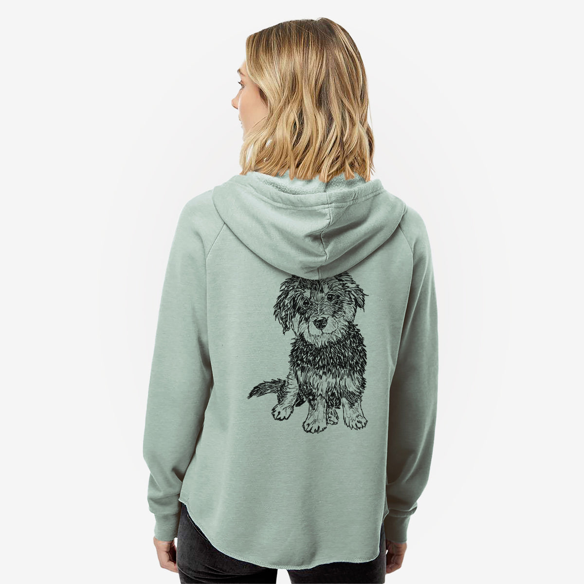 Doodled Remy the Mini Bernedoodle - Women's Cali Wave Zip-Up Sweatshirt