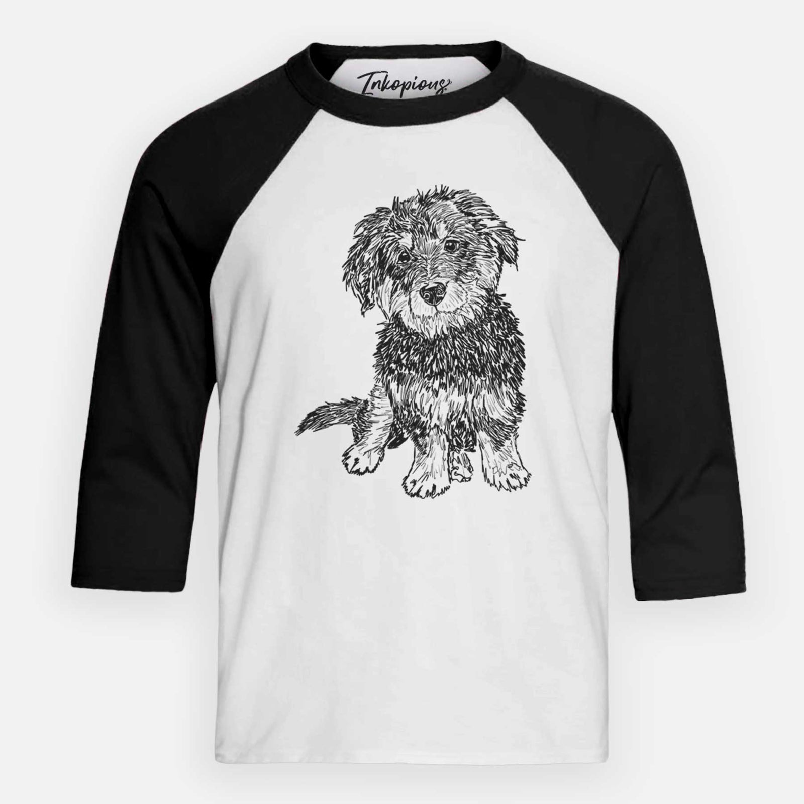 Doodled Remy the Mini Bernedoodle - Youth 3/4 Long Sleeve
