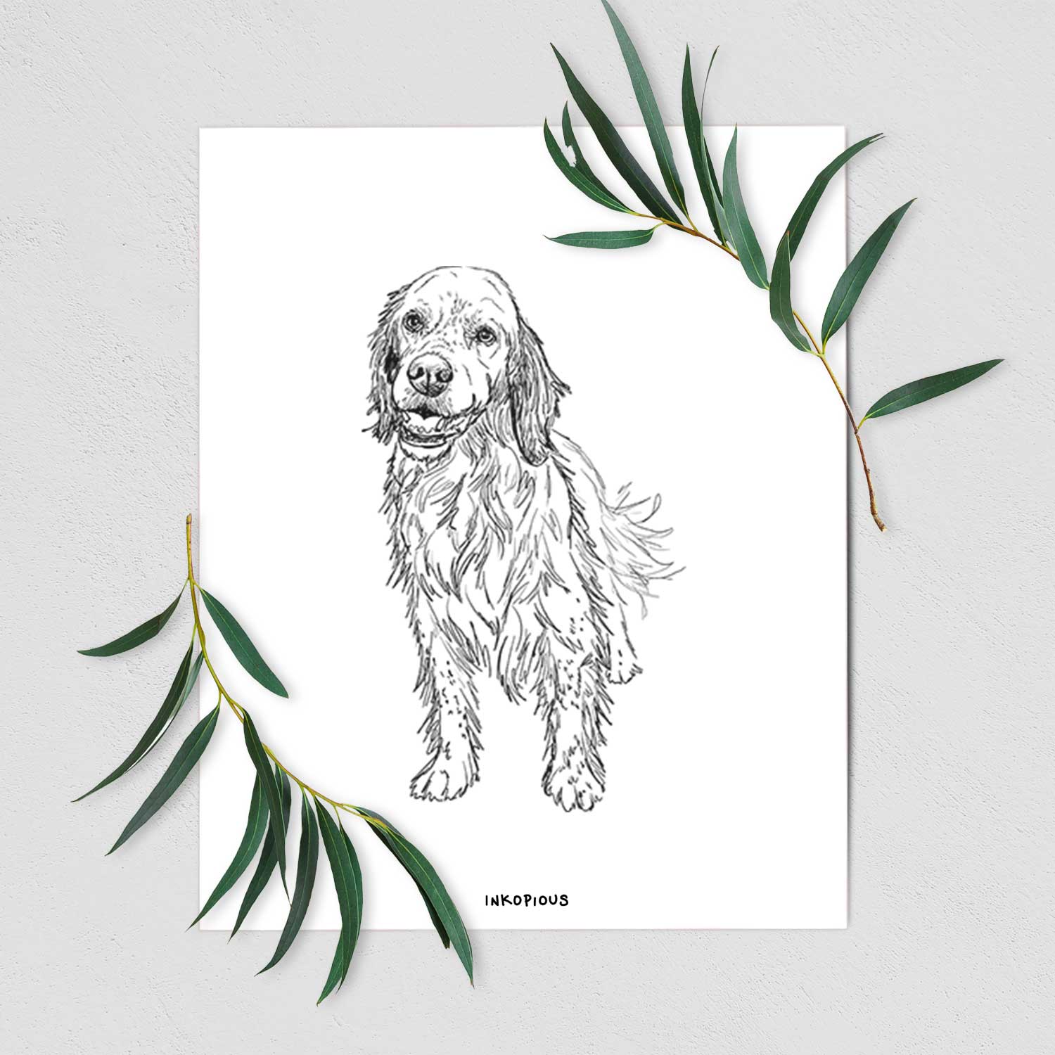 Doodled Rex the English Setter Art Print