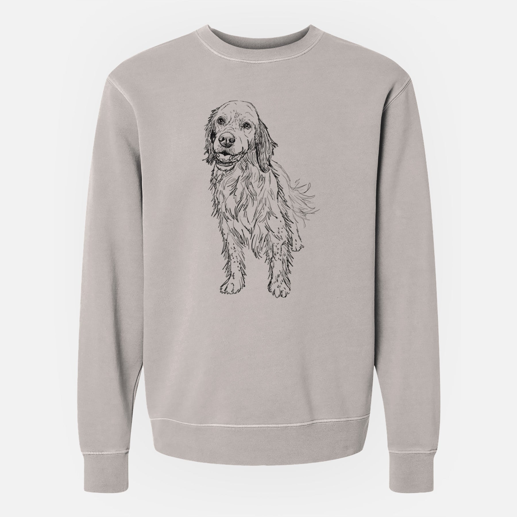 Doodled Rex the English Setter - Unisex Pigment Dyed Crew Sweatshirt