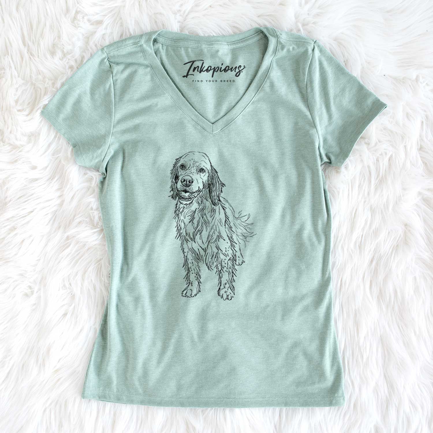 Doodled Rex the English Setter - Women's V-neck Shirt