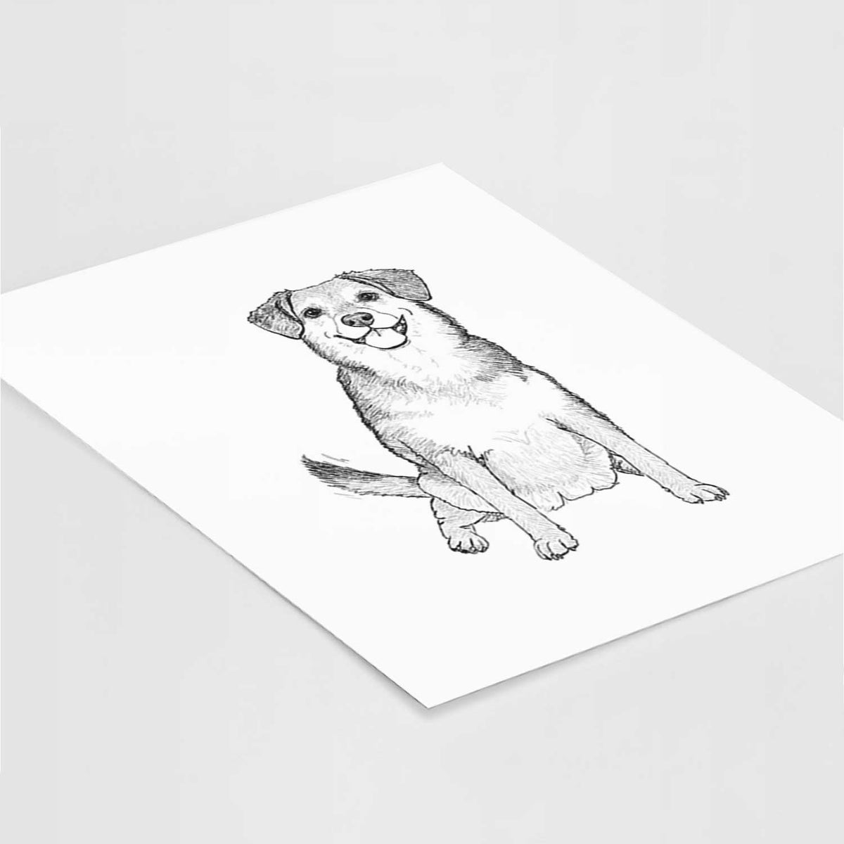 Doodled Riesling the Beagle Bulldog Mix Art Print