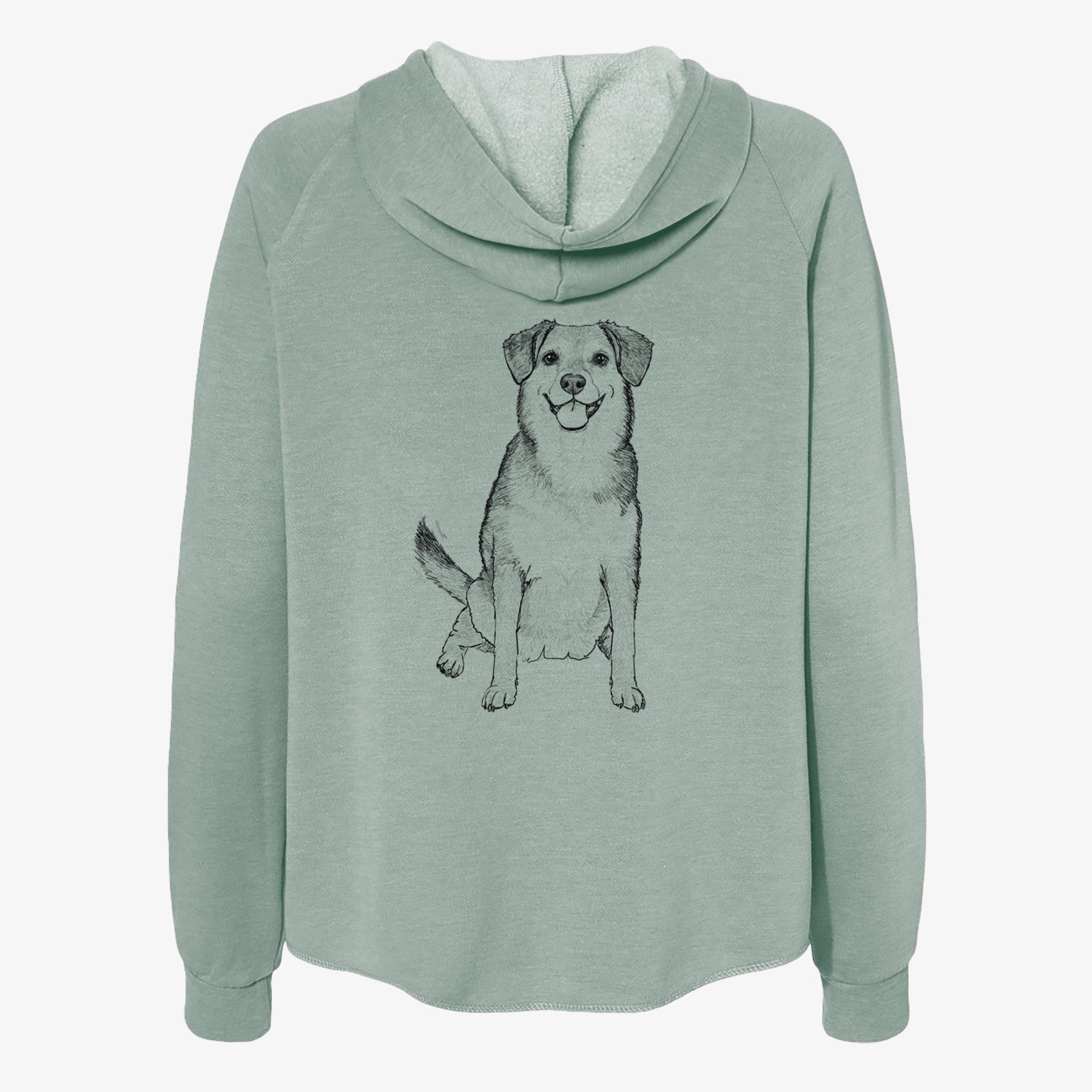 Doodled Riesling the Beagle Bulldog Mix - Women's Cali Wave Zip-Up Sweatshirt