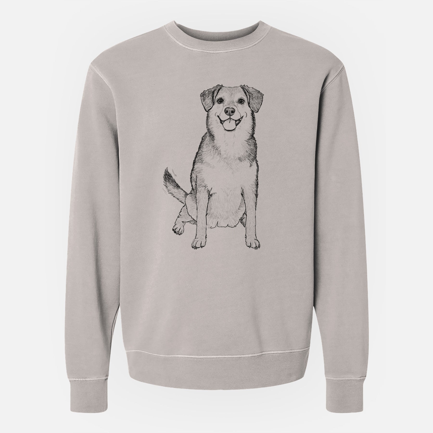 Doodled Riesling the Beagle Bulldog Mix - Unisex Pigment Dyed Crew Sweatshirt