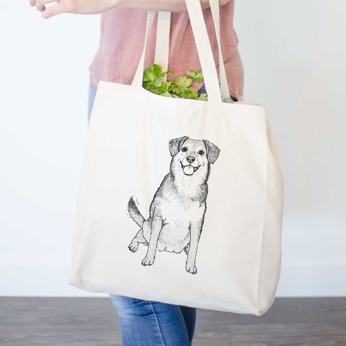 Doodled Riesling the Beagle Bulldog Mix - Tote Bag