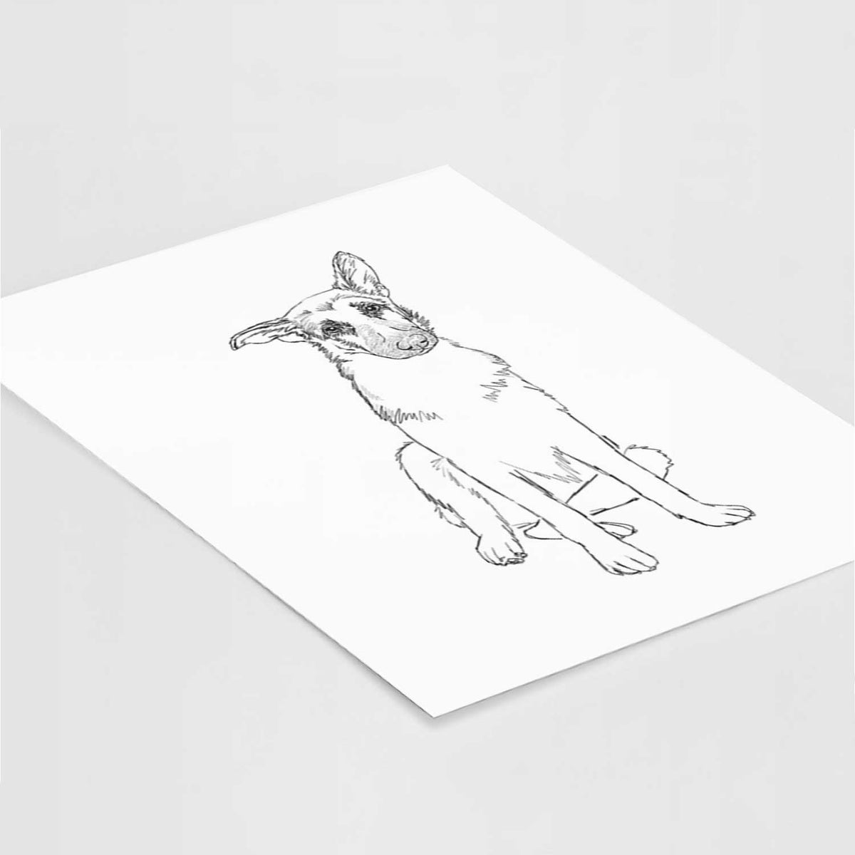 Doodled Riley the German Shepherd Art Print