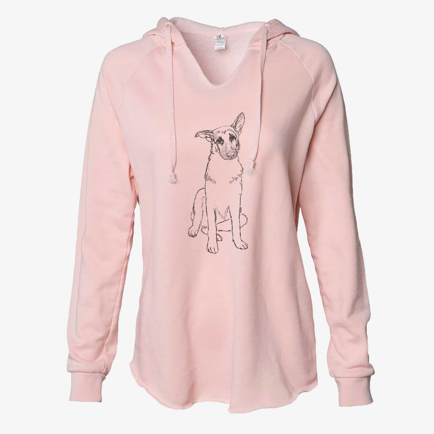 Doodled Riley the German Shepherd - Cali Wave Hooded Sweatshirt