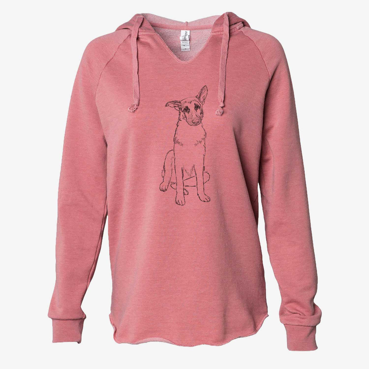 Doodled Riley the German Shepherd - Cali Wave Hooded Sweatshirt