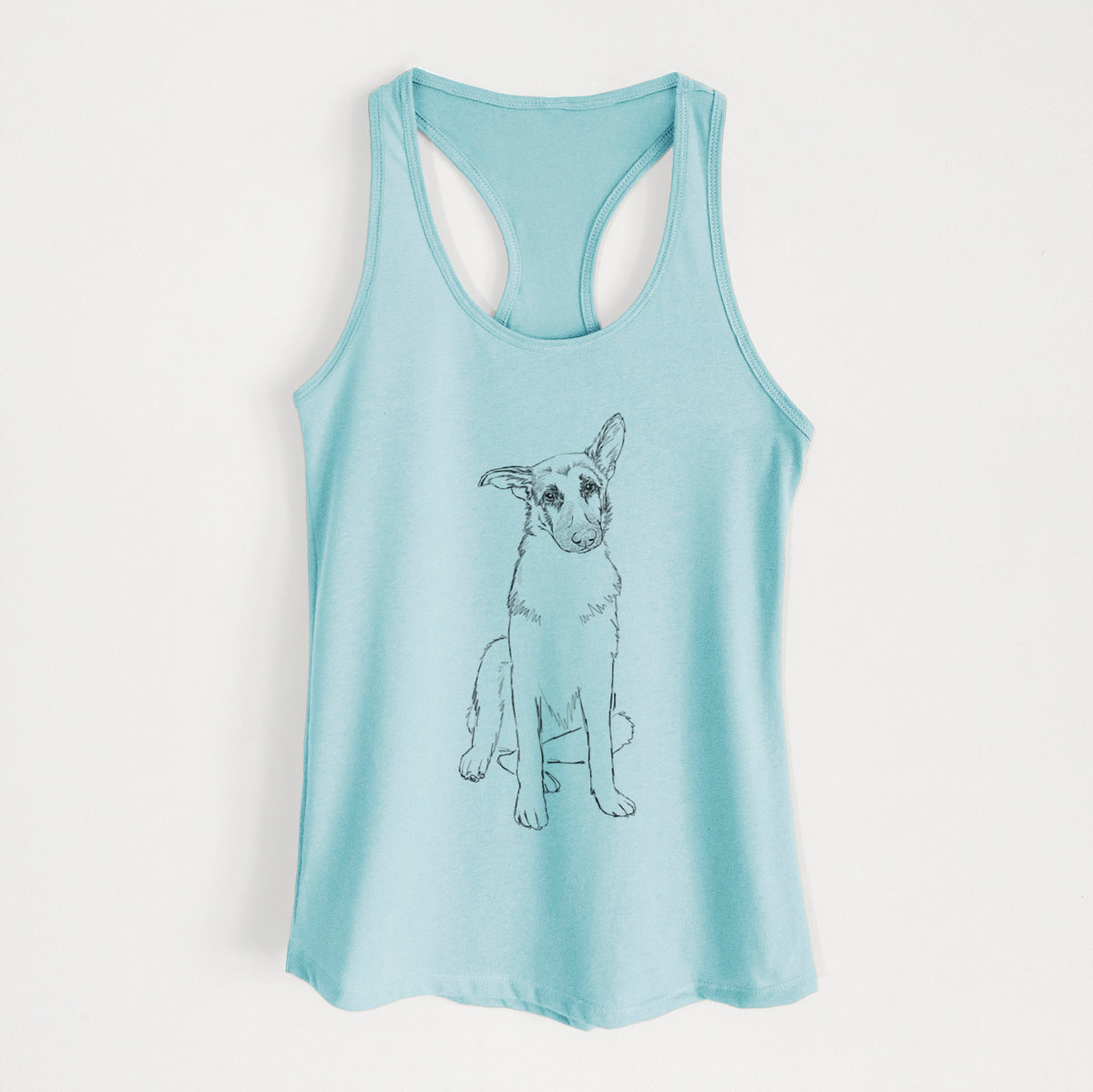 Doodled Riley the German Shepherd - Women&#39;s Racerback Tanktop