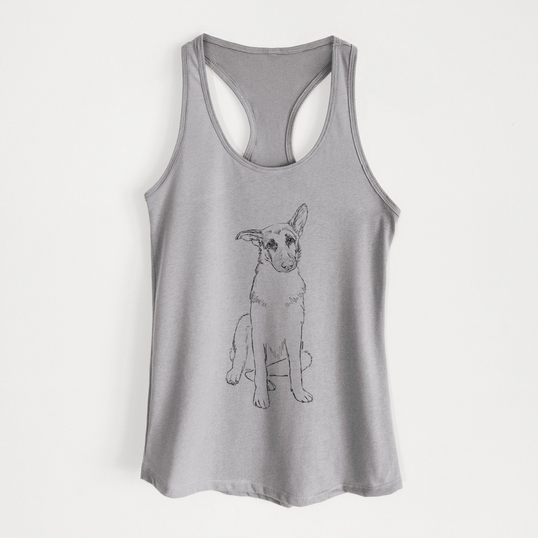 Doodled Riley the German Shepherd - Women's Racerback Tanktop