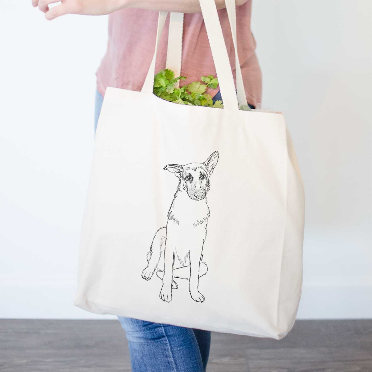 Doodled Riley the German Shepherd - Tote Bag