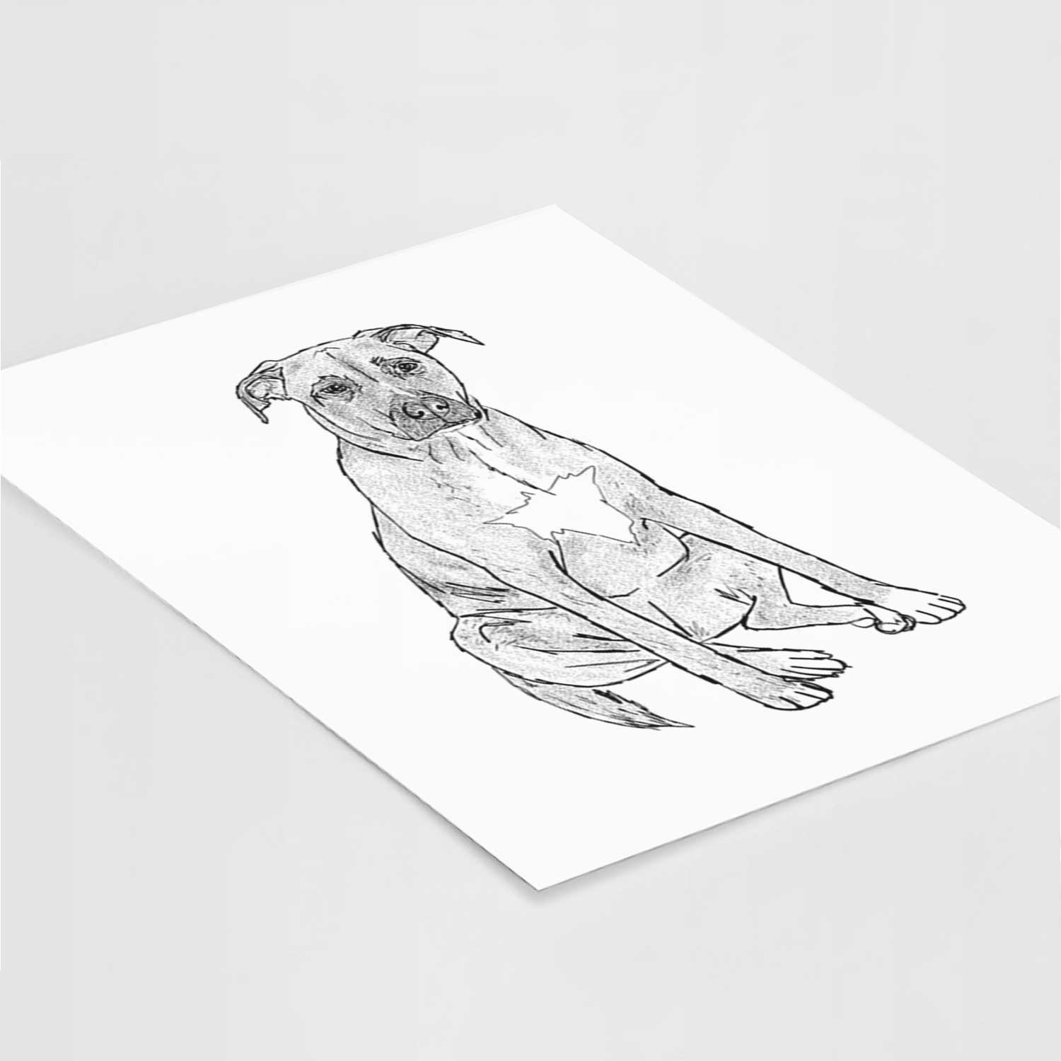 Doodled Riley the Mixed Breed Art Print