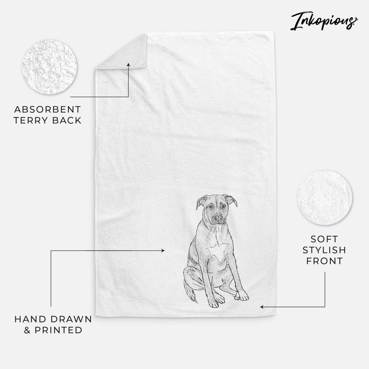 Doodled Riley the Mixed Breed Decorative Hand Towel