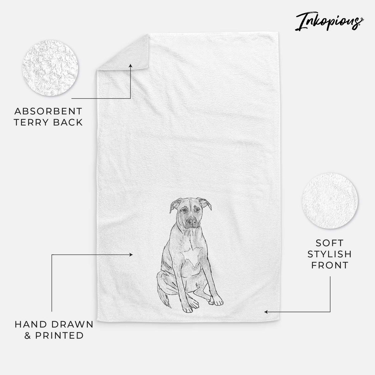 Doodled Riley the Mixed Breed Decorative Hand Towel