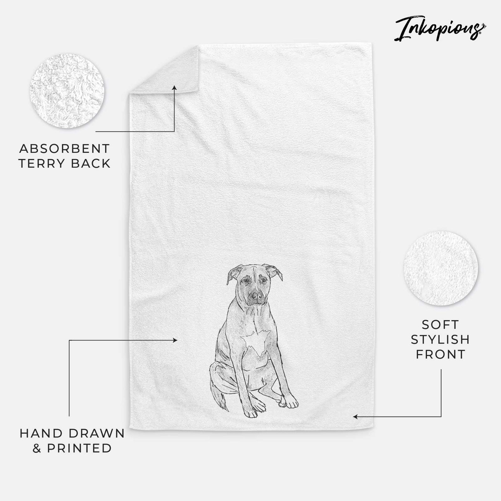 Doodled Riley the Mixed Breed Decorative Hand Towel