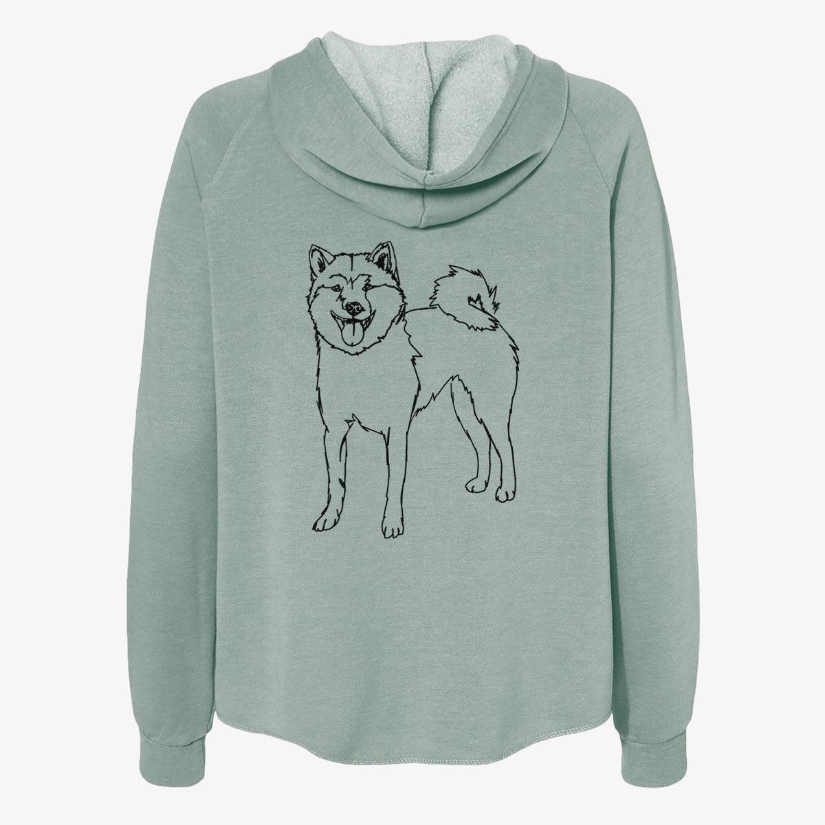 Doodled Rin the Shiba Inu - Women's Cali Wave Zip-Up Sweatshirt