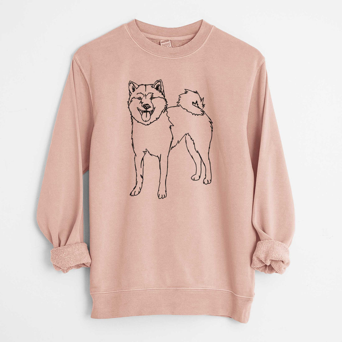 Doodled Rin the Shiba Inu - Unisex Pigment Dyed Crew Sweatshirt