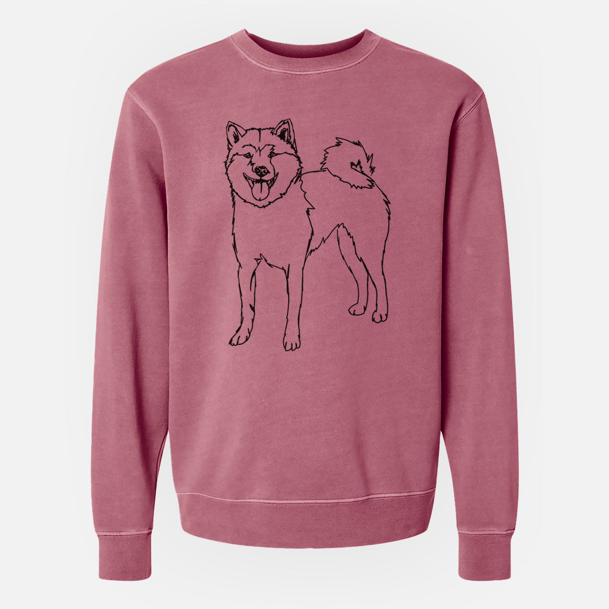Doodled Rin the Shiba Inu - Unisex Pigment Dyed Crew Sweatshirt
