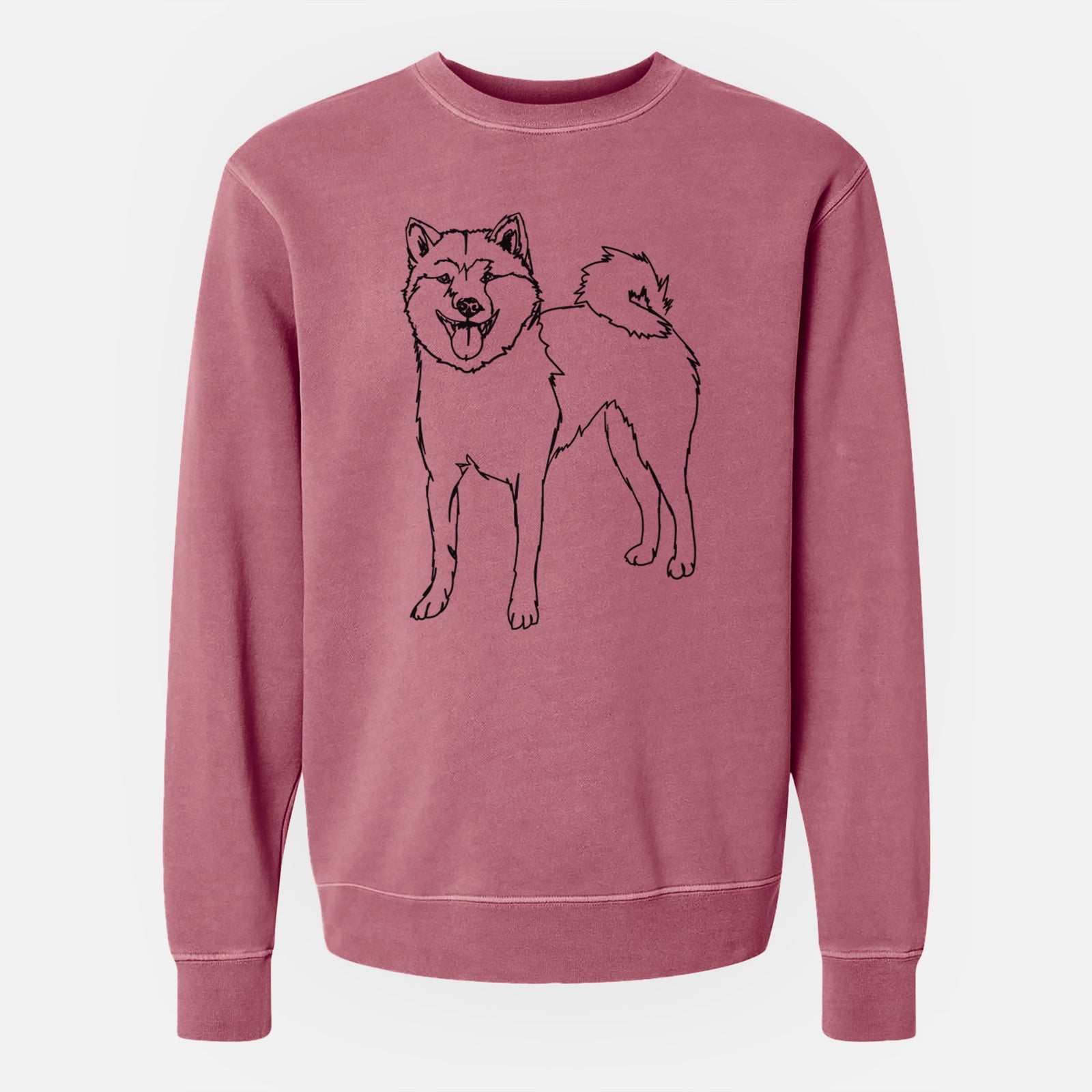 Doodled Rin the Shiba Inu - Unisex Pigment Dyed Crew Sweatshirt