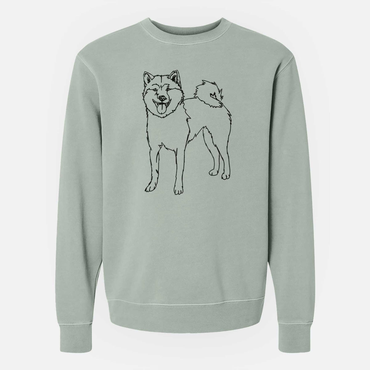 Doodled Rin the Shiba Inu - Unisex Pigment Dyed Crew Sweatshirt