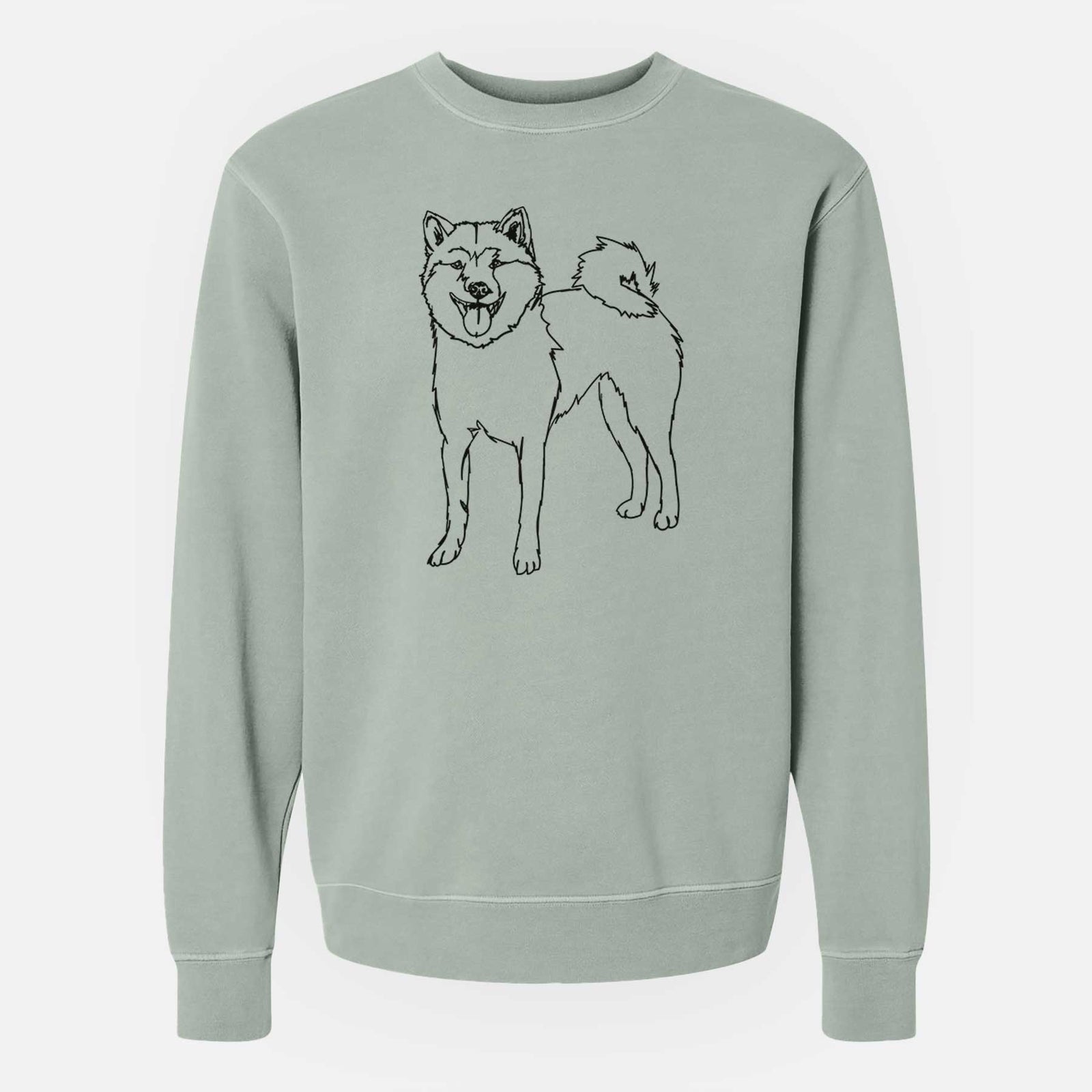Doodled Rin the Shiba Inu - Unisex Pigment Dyed Crew Sweatshirt