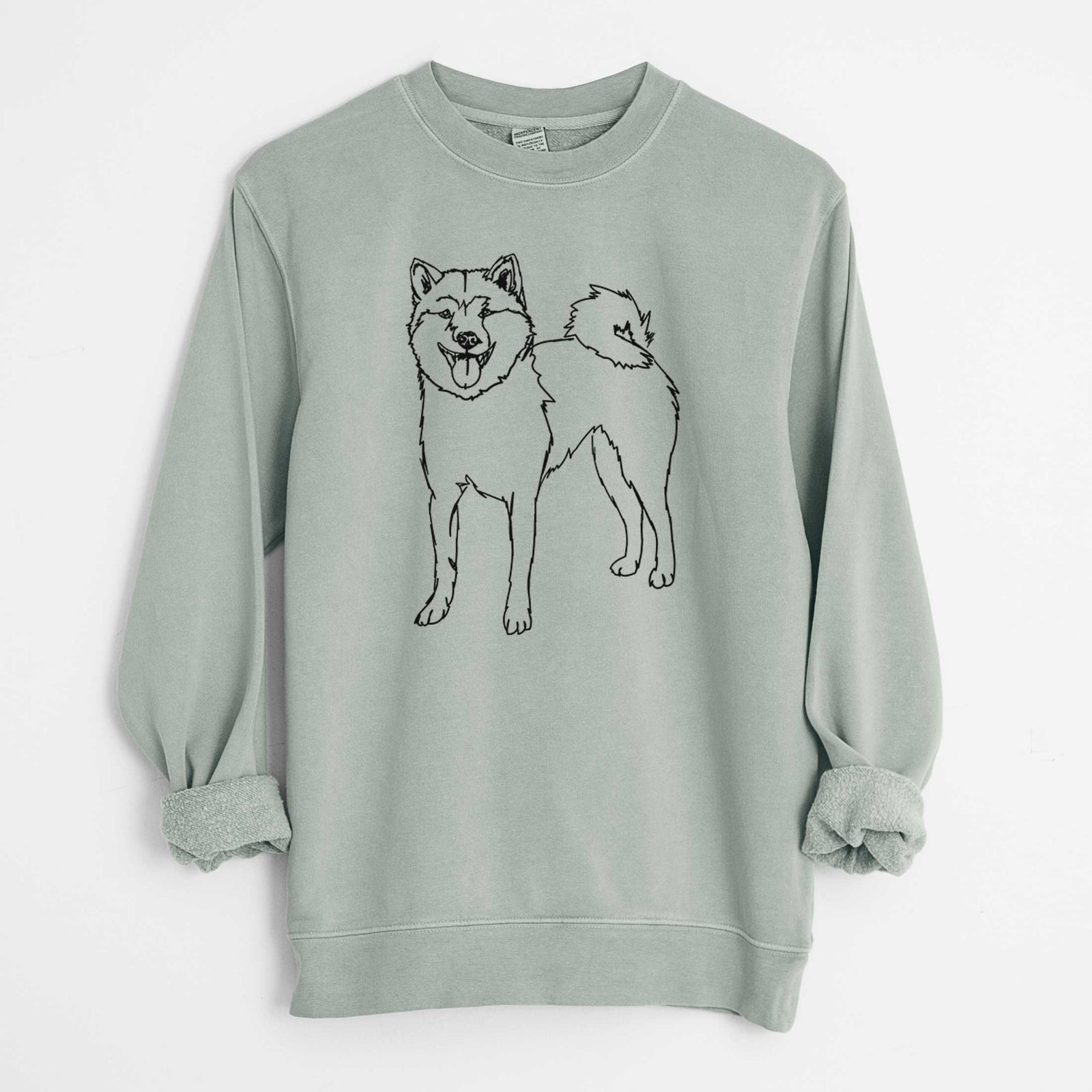 Doodled Rin the Shiba Inu - Unisex Pigment Dyed Crew Sweatshirt