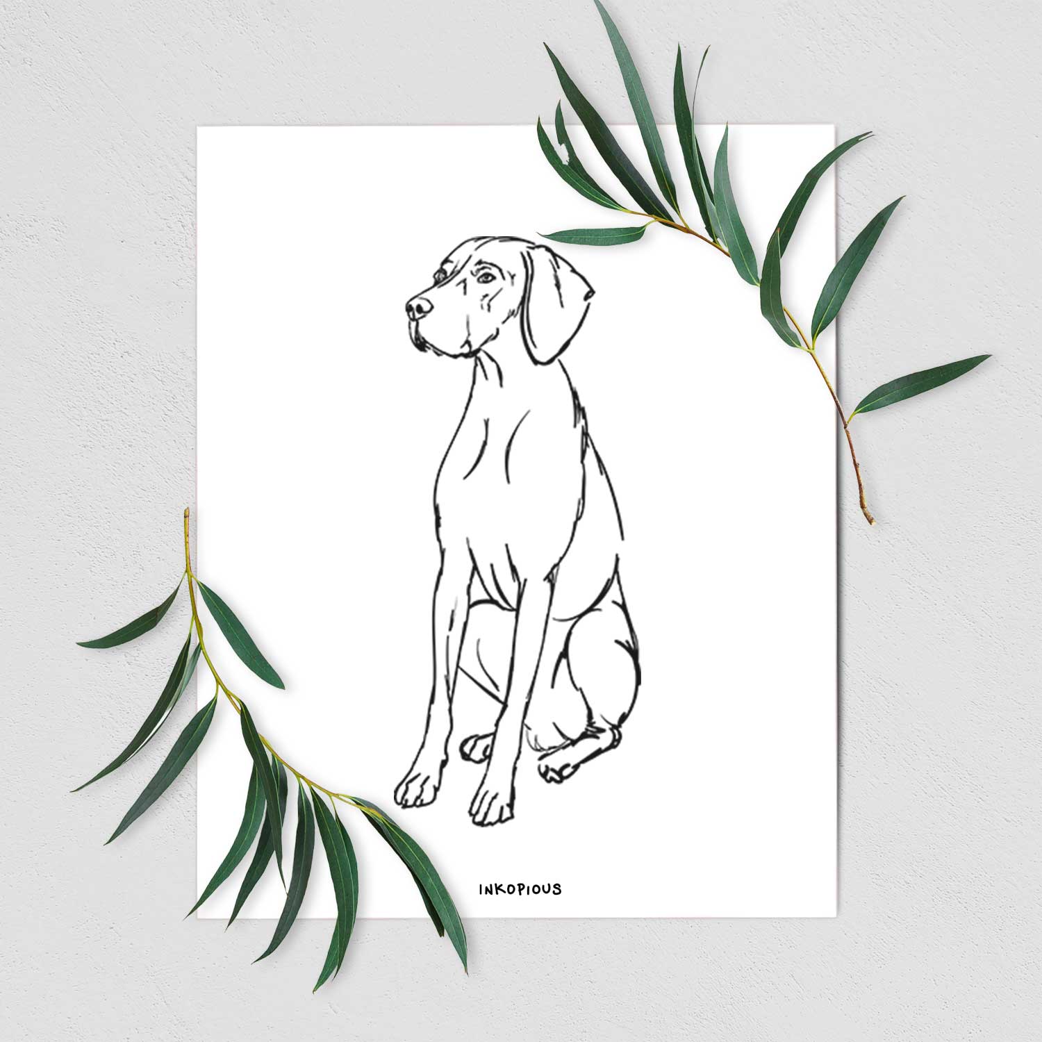 Doodled Rio the Vizsla Art Print