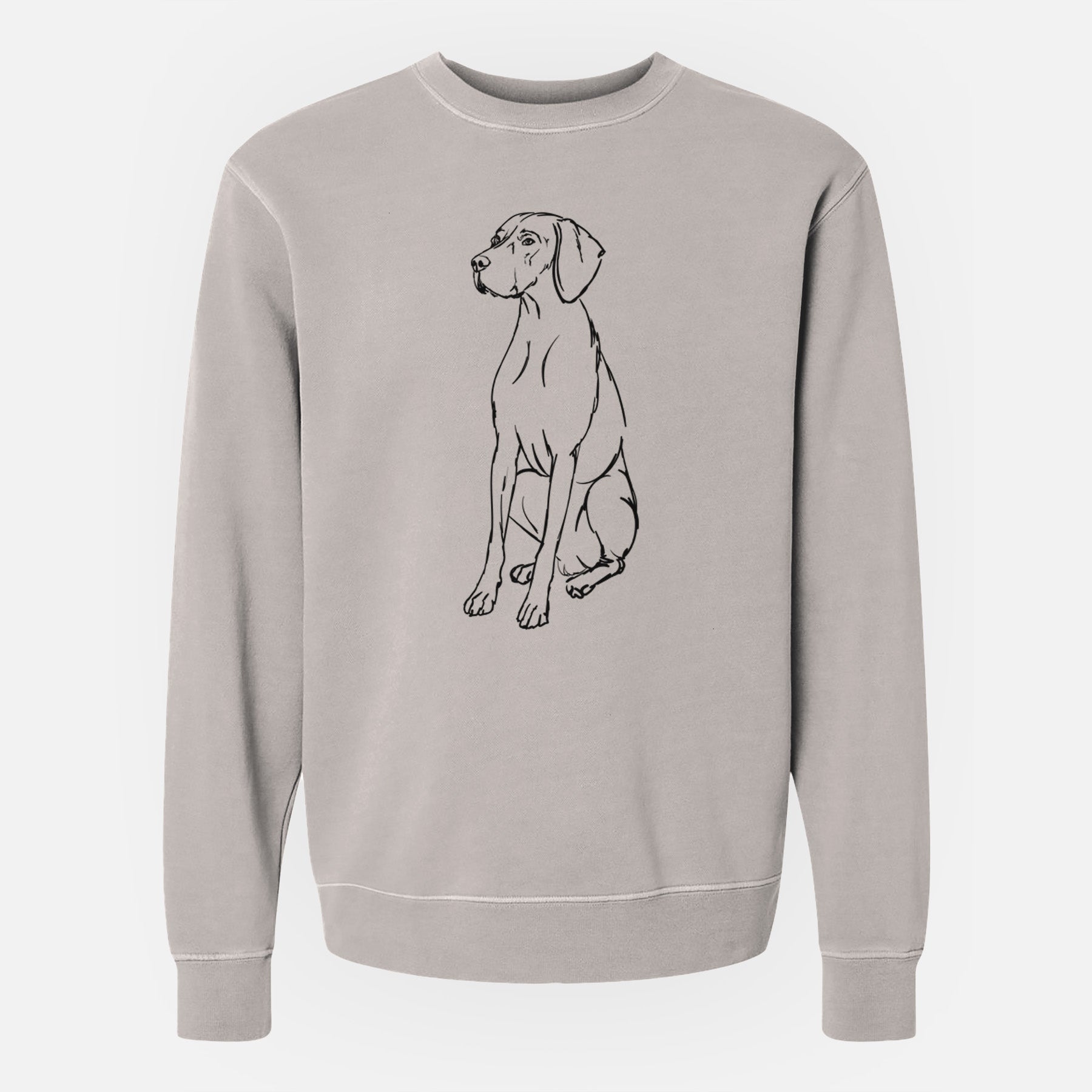 Doodled Rio the Vizsla - Unisex Pigment Dyed Crew Sweatshirt