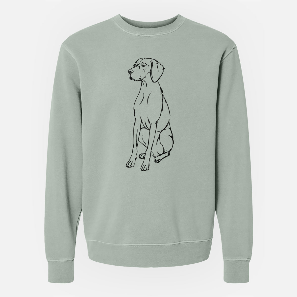 Doodled Rio the Vizsla - Unisex Pigment Dyed Crew Sweatshirt