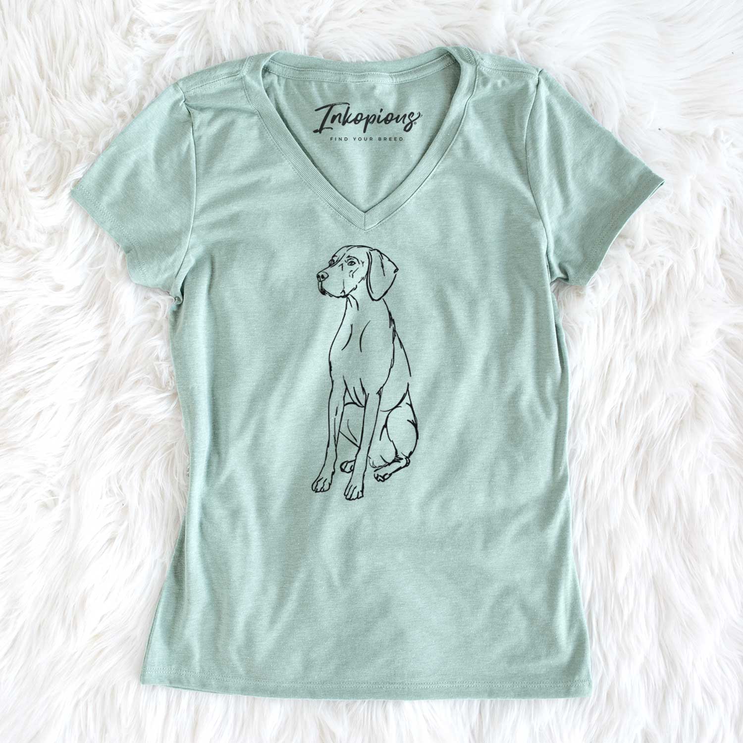 Doodled Rio the Vizsla - Women's V-neck Shirt