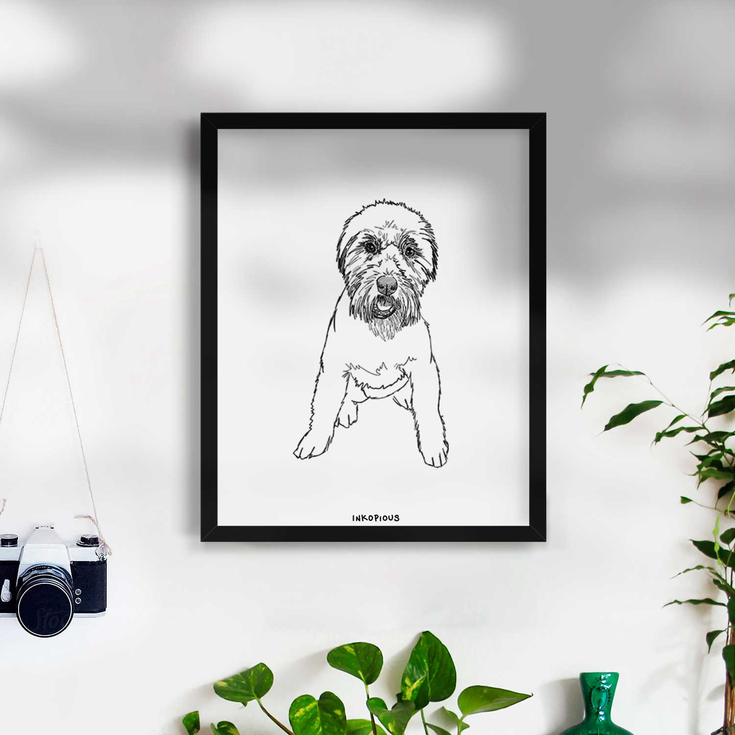 Doodled Riona the Soft Coated Wheaten Terrier Art Print