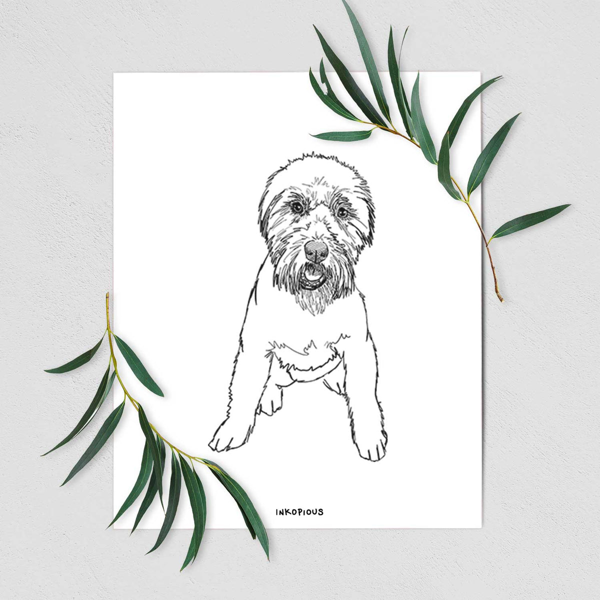 Doodled Riona the Soft Coated Wheaten Terrier Art Print