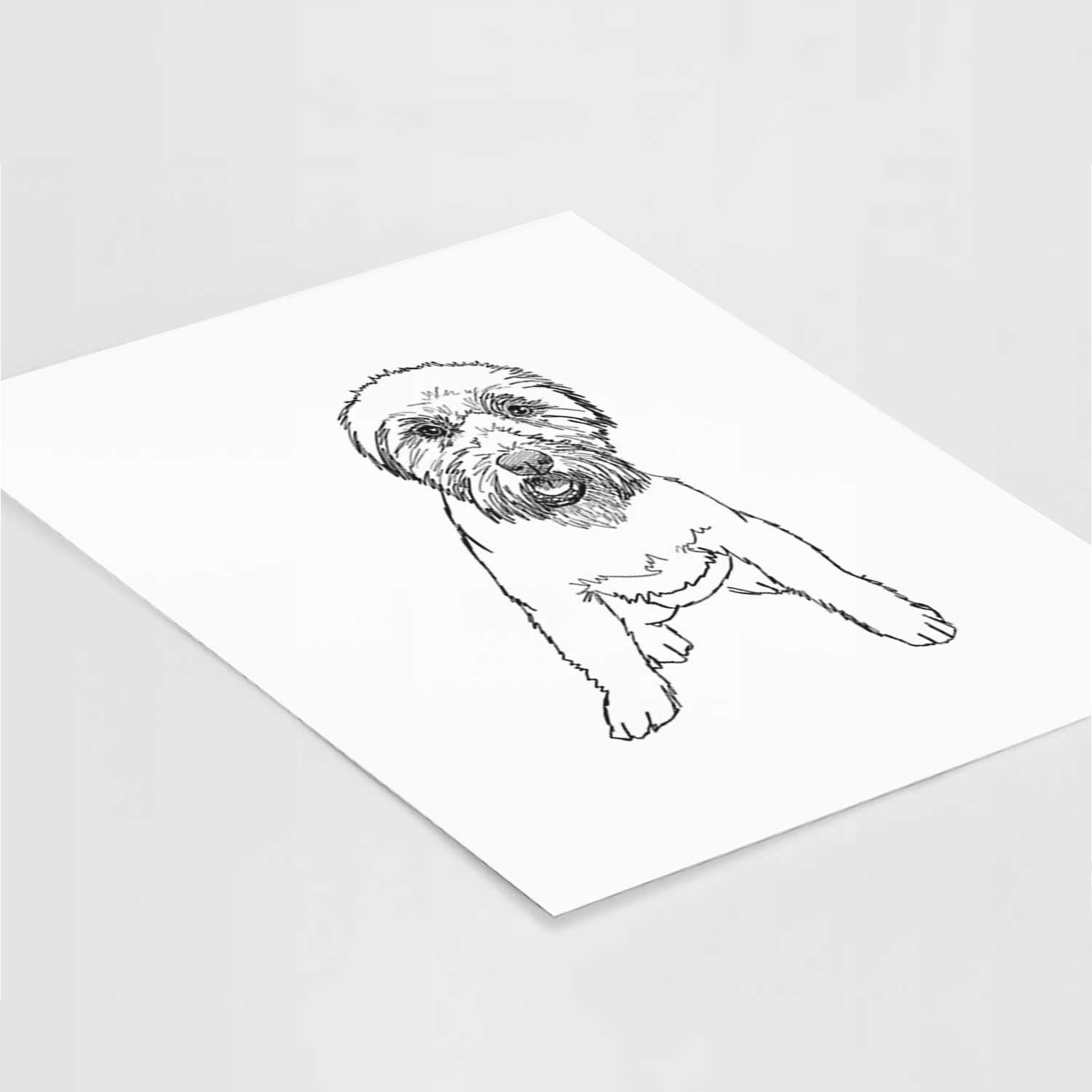 Doodled Riona the Soft Coated Wheaten Terrier Art Print