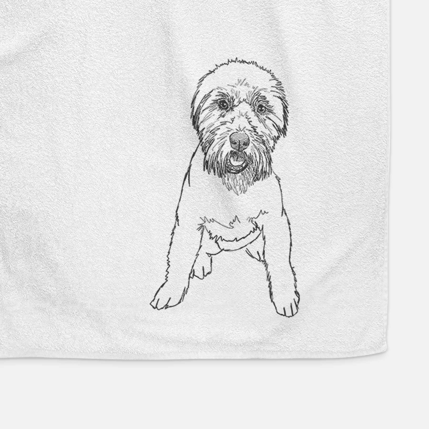 Doodled Riona the Soft Coated Wheaten Terrier Decorative Hand Towel